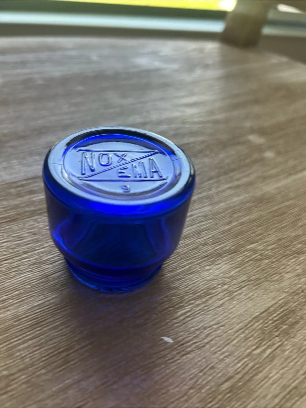 Antique Cobalt Blue Glass Noxzema Apothecary Jar - Repurpose for Small Storage